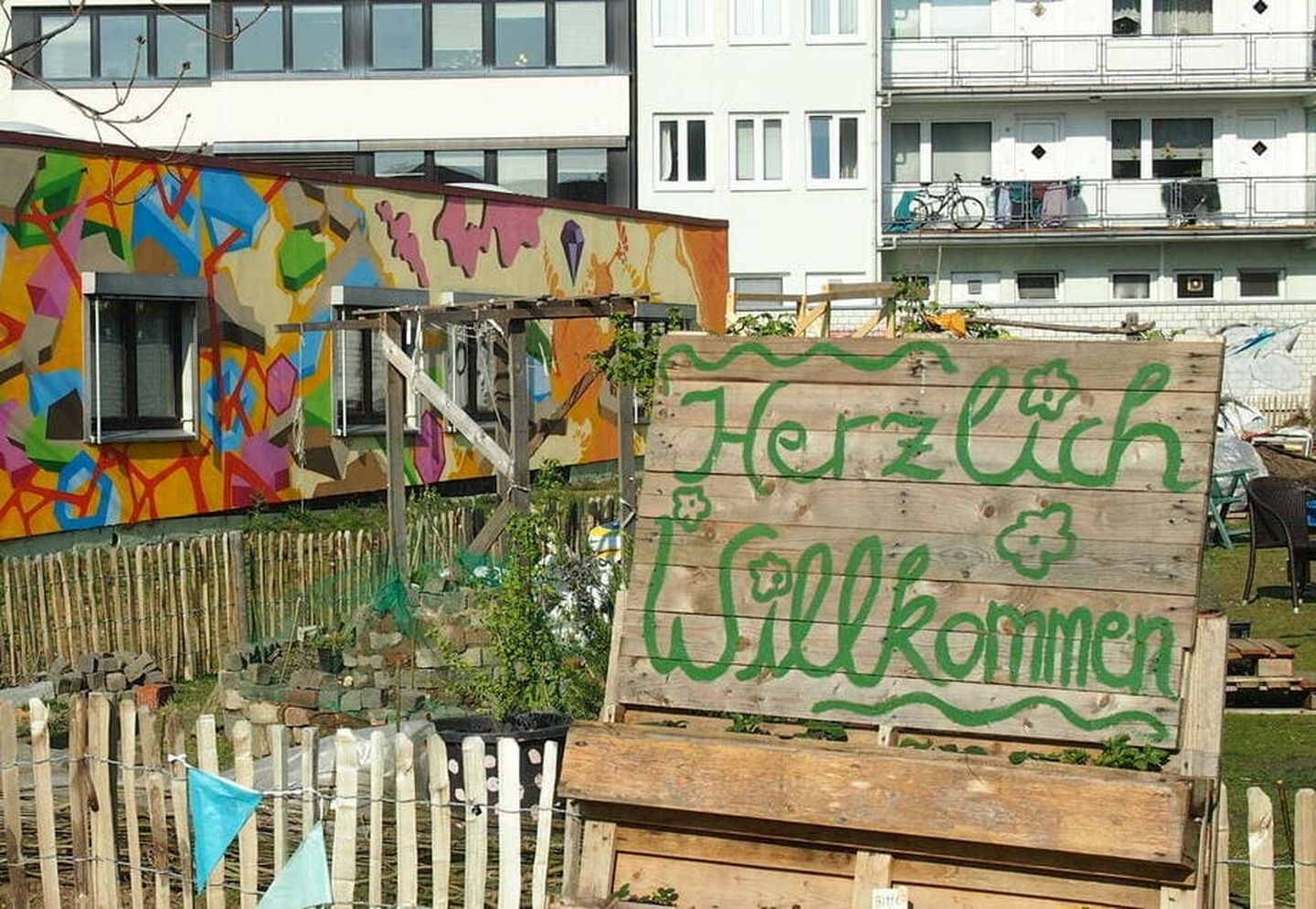 Willkommensschild düsselgrün Gemeinschaftsgarten