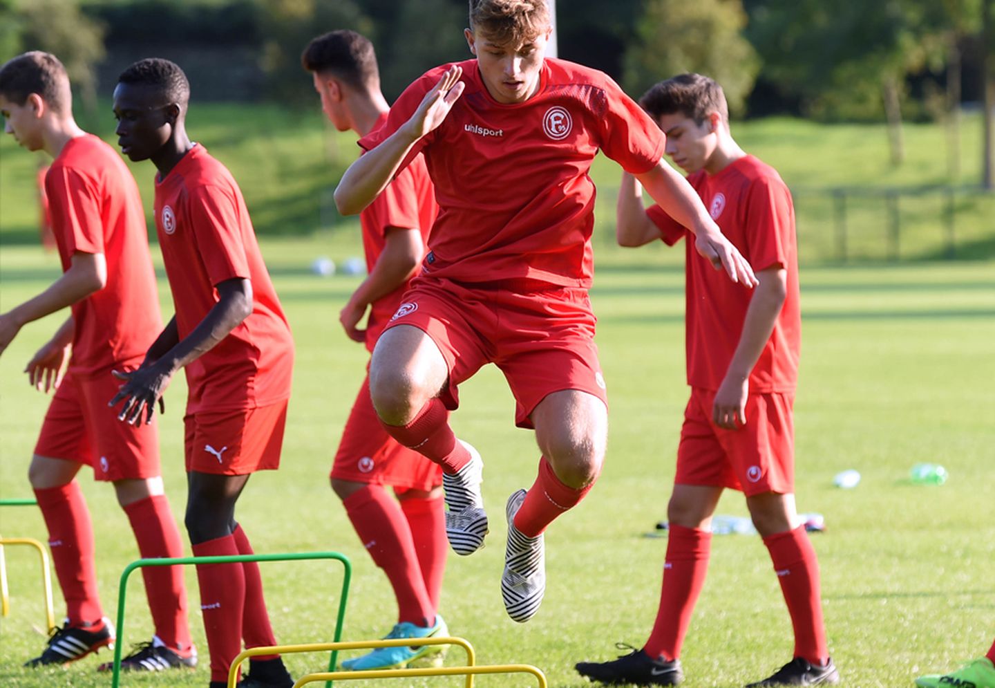 Spieler von Fortuna Düsseldorf beim Training.