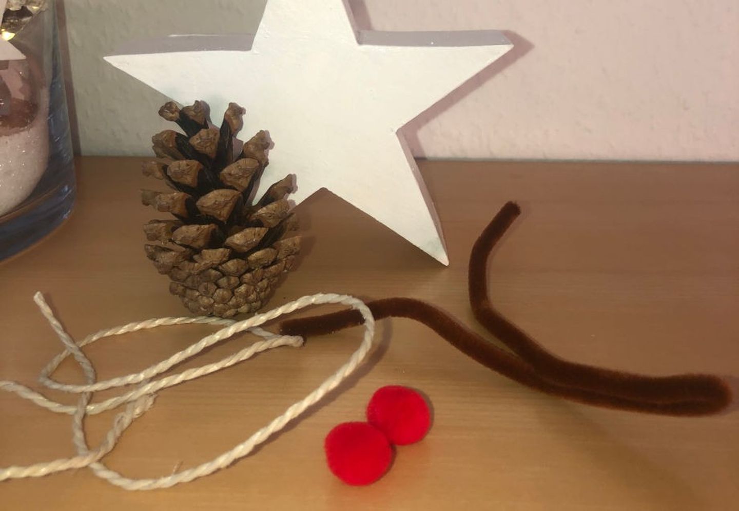 Material für den Rentier Weihnachtskugel