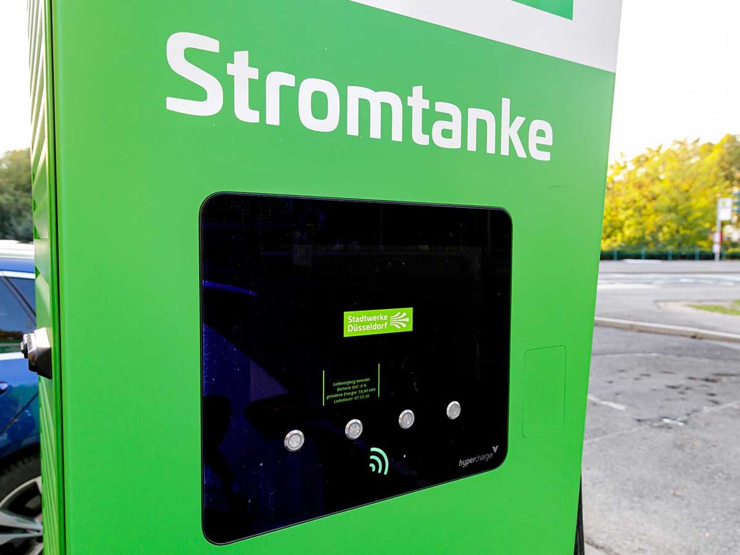 Eine Stromtankstelle der Stadtwerke Düsseldorf