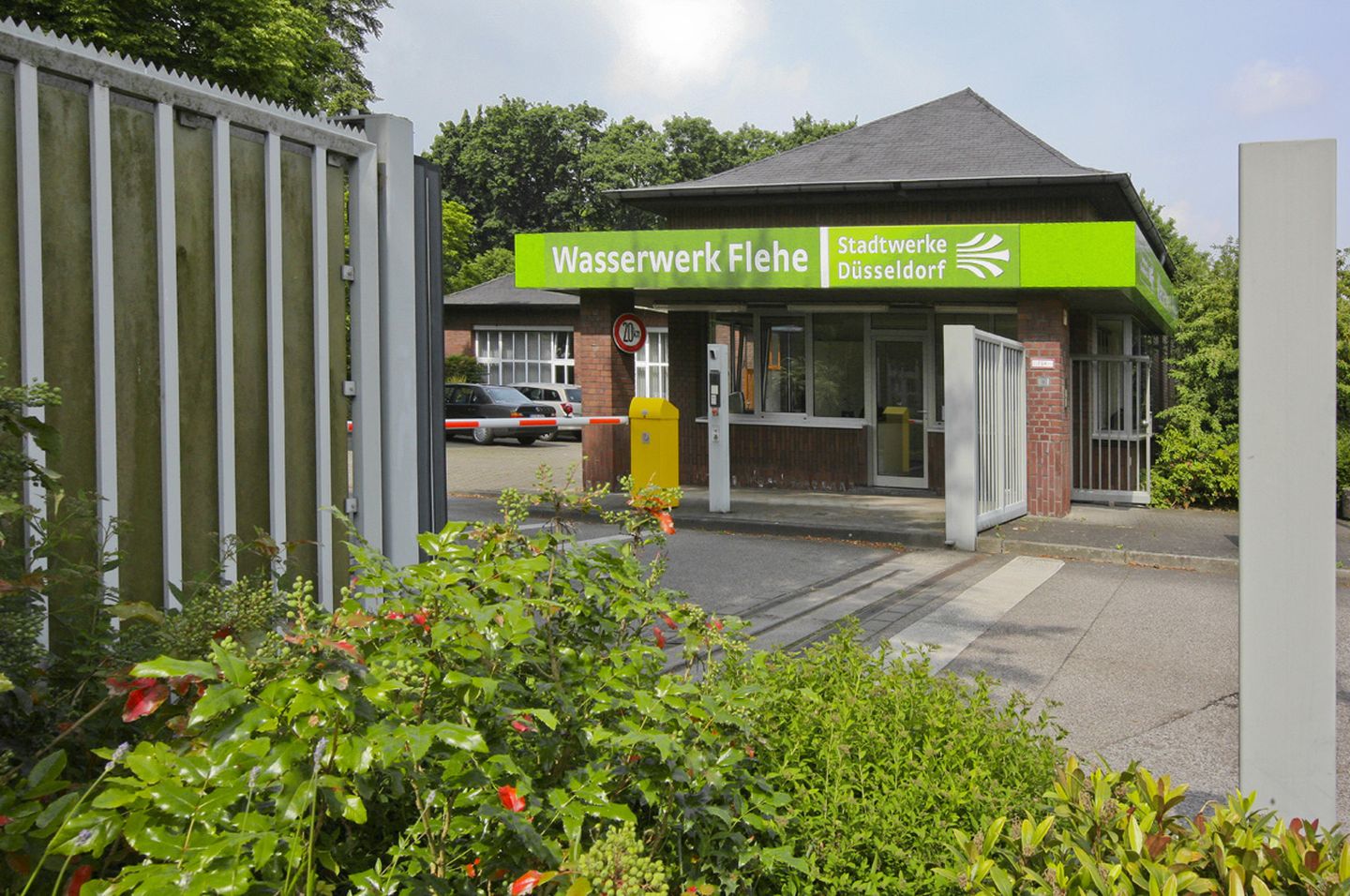 Eingang vom Wasserwerk Flehe