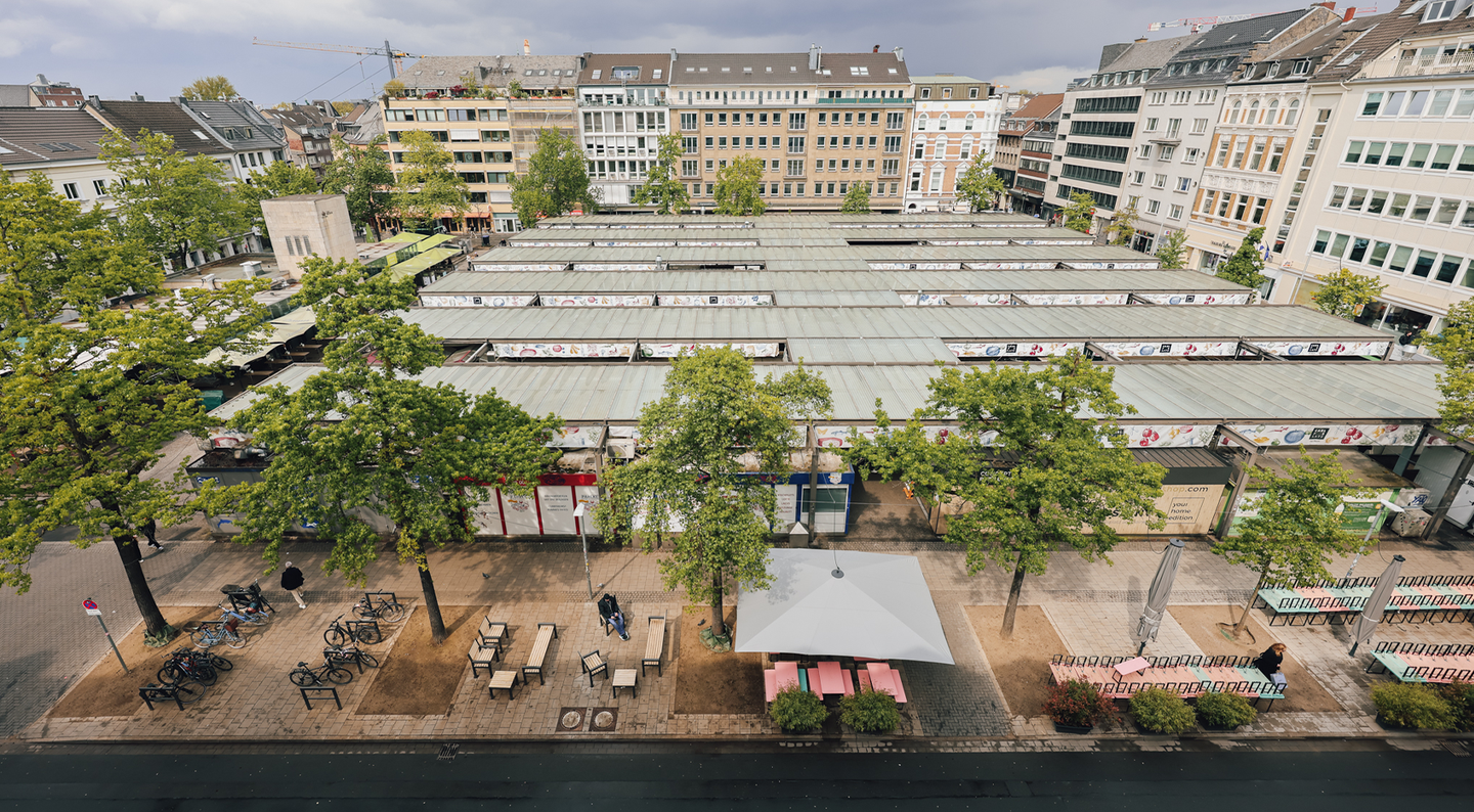 Der neu gestaltete Carlsplatz © Connected Mobility Düsseldorf