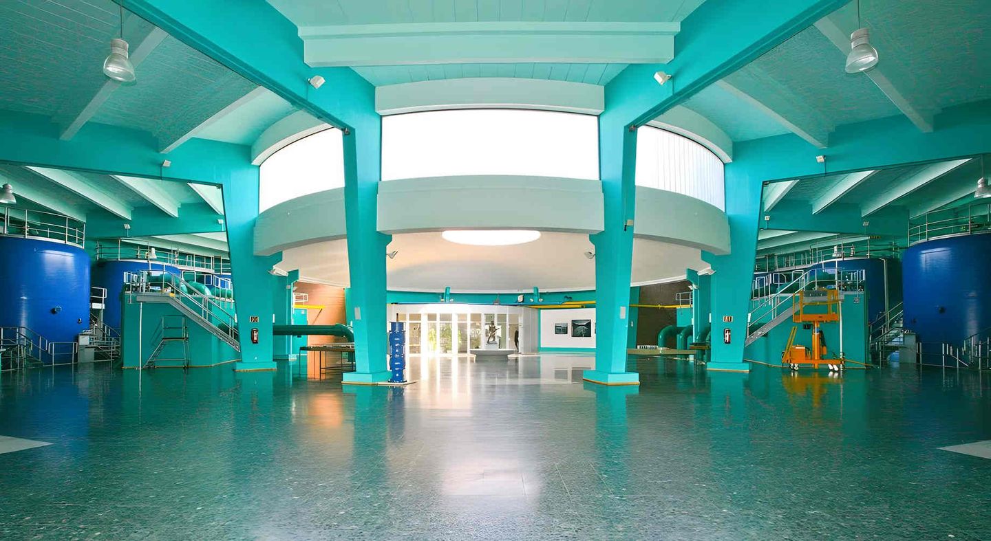 Blick in die Halle im Wasserwerk "Am Staad".