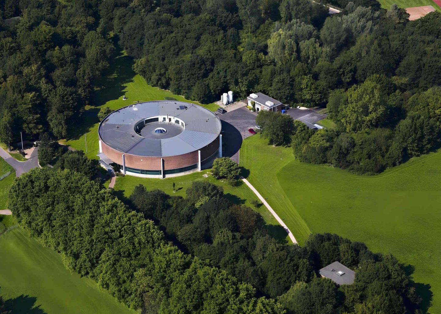 Blick von oben aufs Wasserwerk "Am Staad".