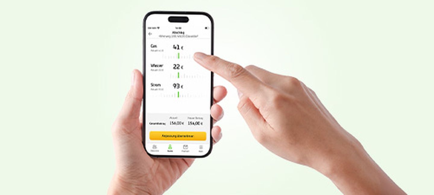 Abschlagsänderung in der Kundenportal App der Stadtwerke Düsseldorf