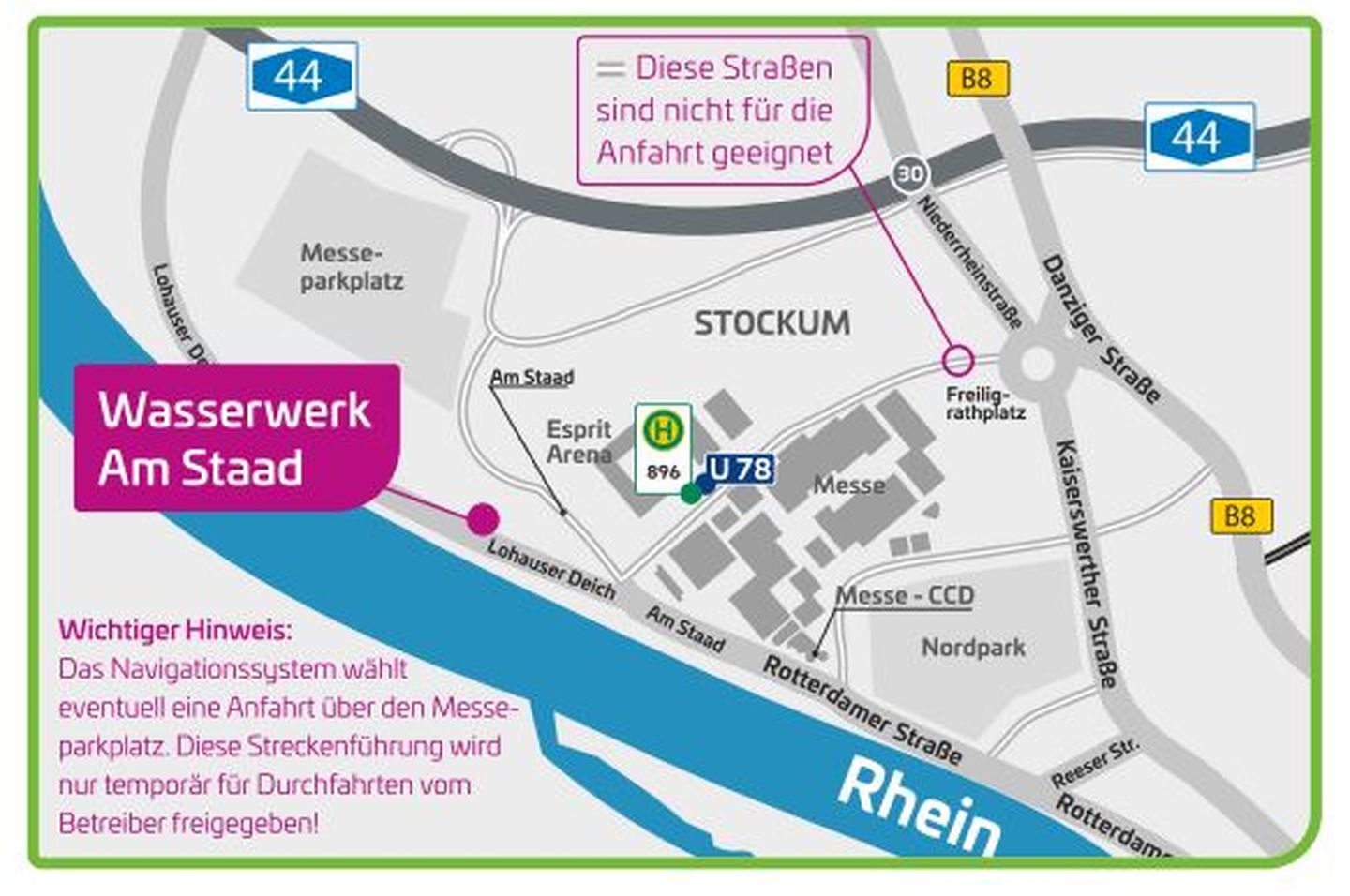 Anfahrtsskizze zum Wasserwerk Am Staad