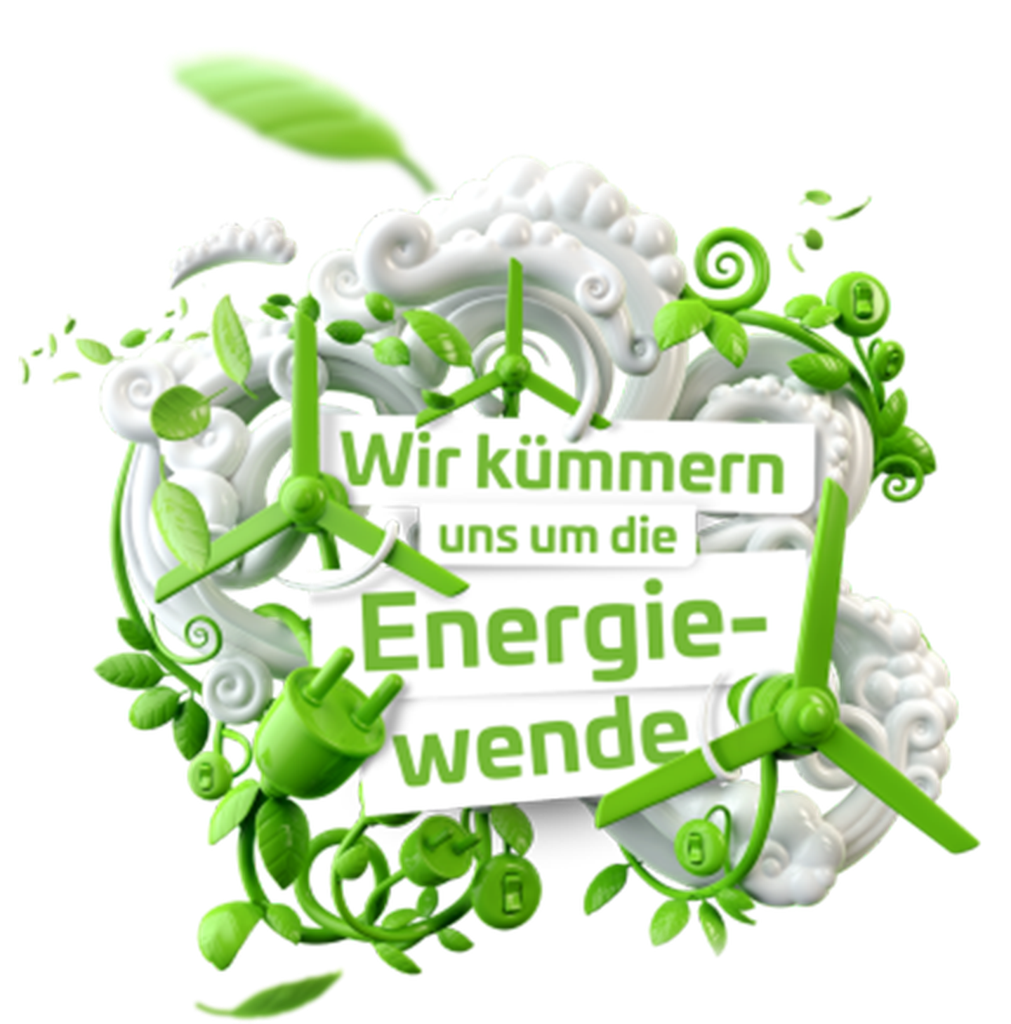 Grafik zum Ökostrom der Stadtwerke Düsseldorf: Wir kümmern uns um die Energiewende
