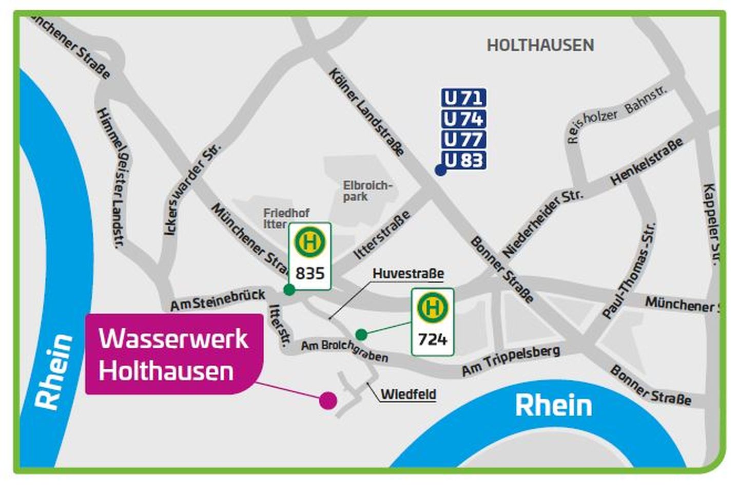 Anfahrt zum Wasserwerk Holthausen