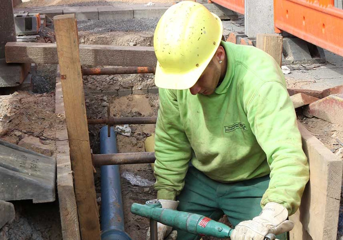 Baustelle der Netzgesellschaft Düsseldorf