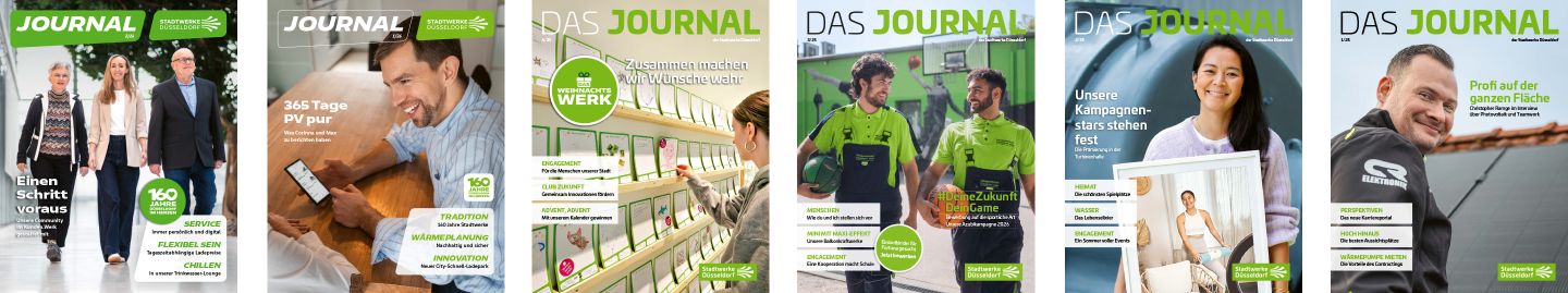 Rückblick der vergangenen Journal-Ausgaben der Stadtwerke Düsseldorf